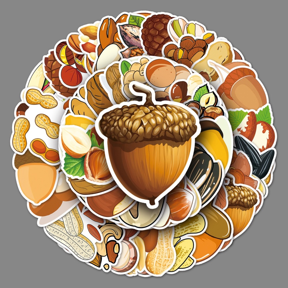 秋季感恩節堅果防水貼紙#647(50張)-細節圖2