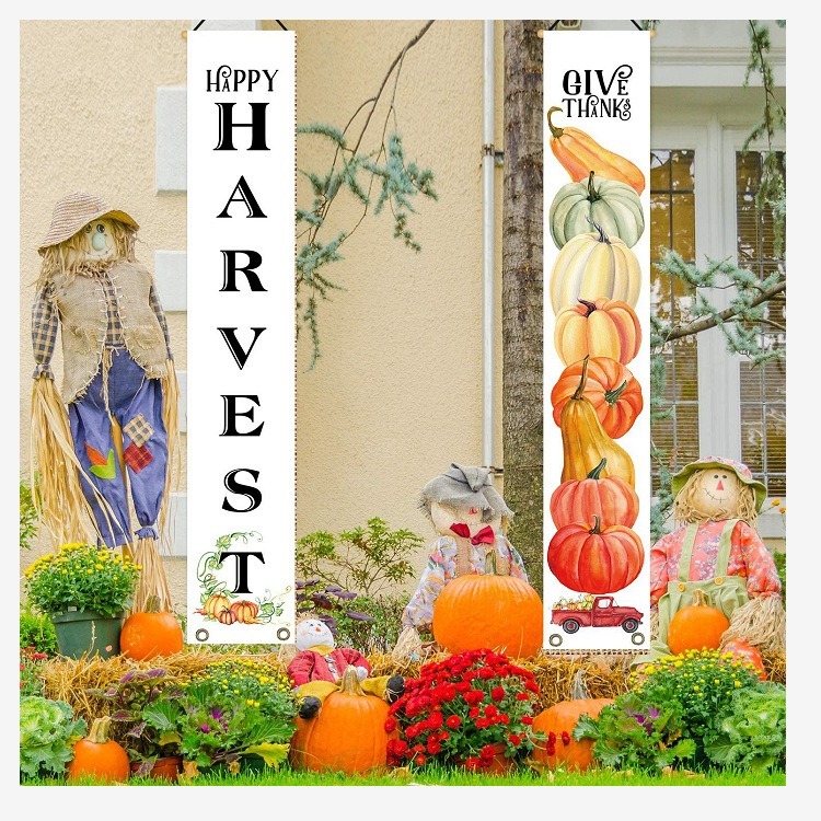 感恩節慶祝豐收直式掛旗南瓜款-細節圖4