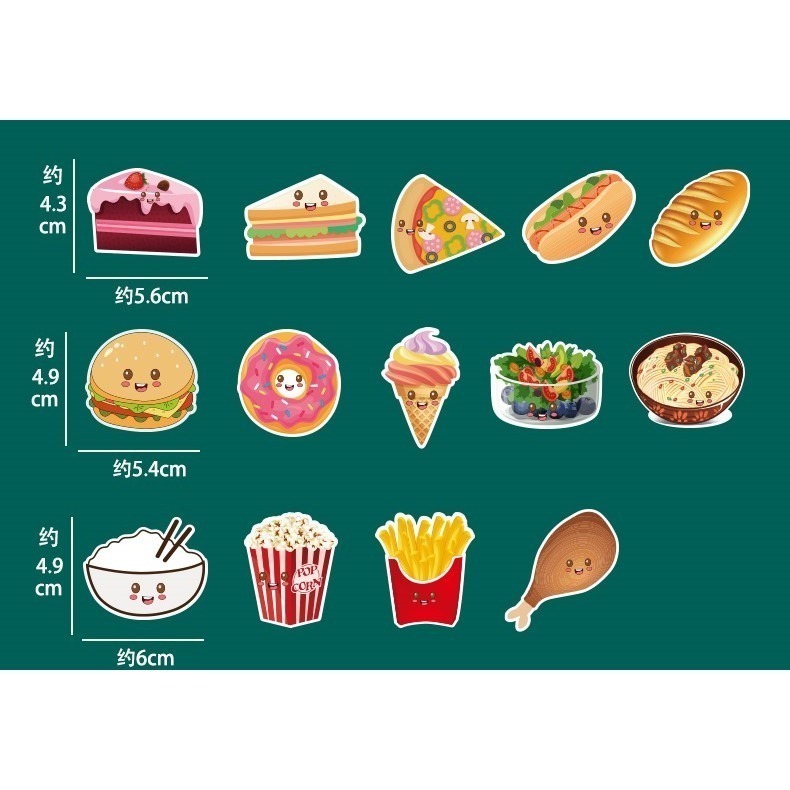 彩色蔬菜水果食物冰箱黑板磁鐵貼-細節圖2