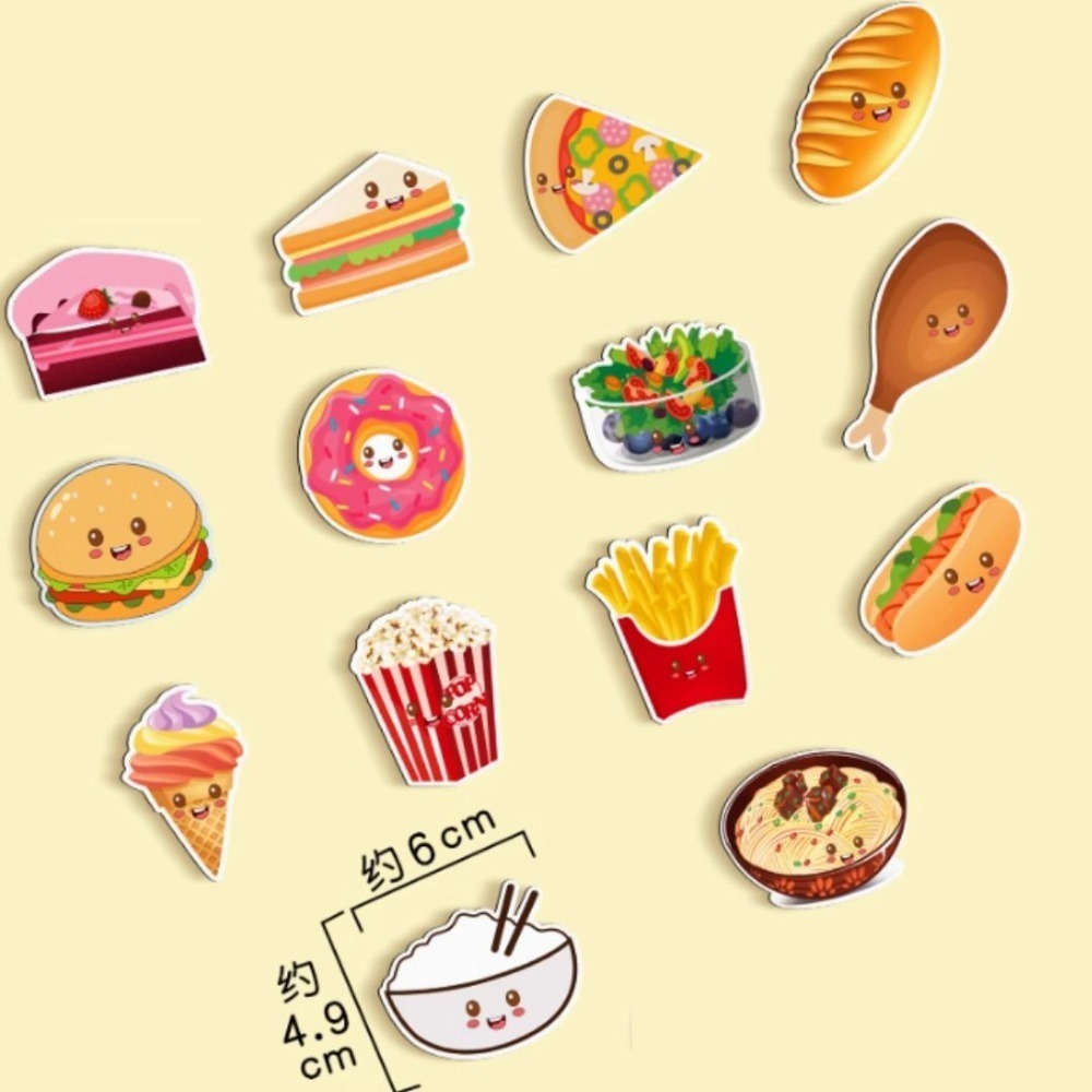 彩色蔬菜水果食物冰箱黑板磁鐵貼-規格圖3