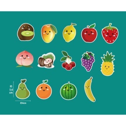 彩色蔬菜水果食物冰箱黑板磁鐵貼-規格圖3