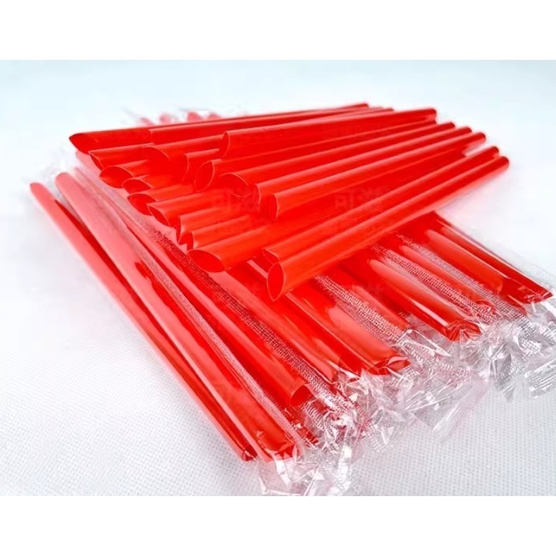 手作用大紅色粗吸管素材(100支)-細節圖2