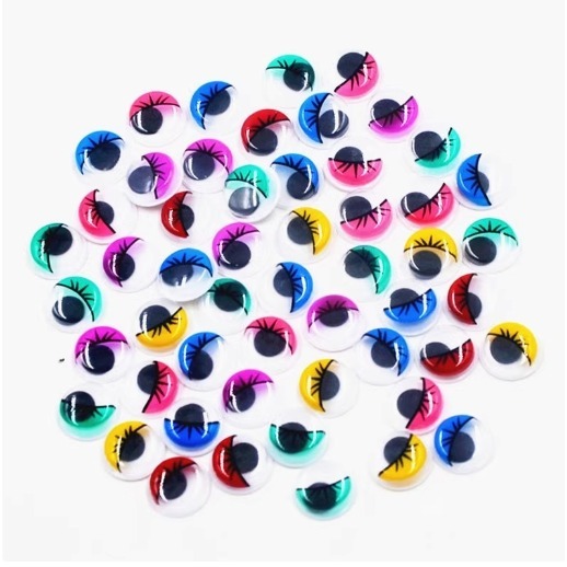 黑白／彩色活動眼睛素材(100顆)／① 必備基礎材料＿裝飾零散素材-細節圖5