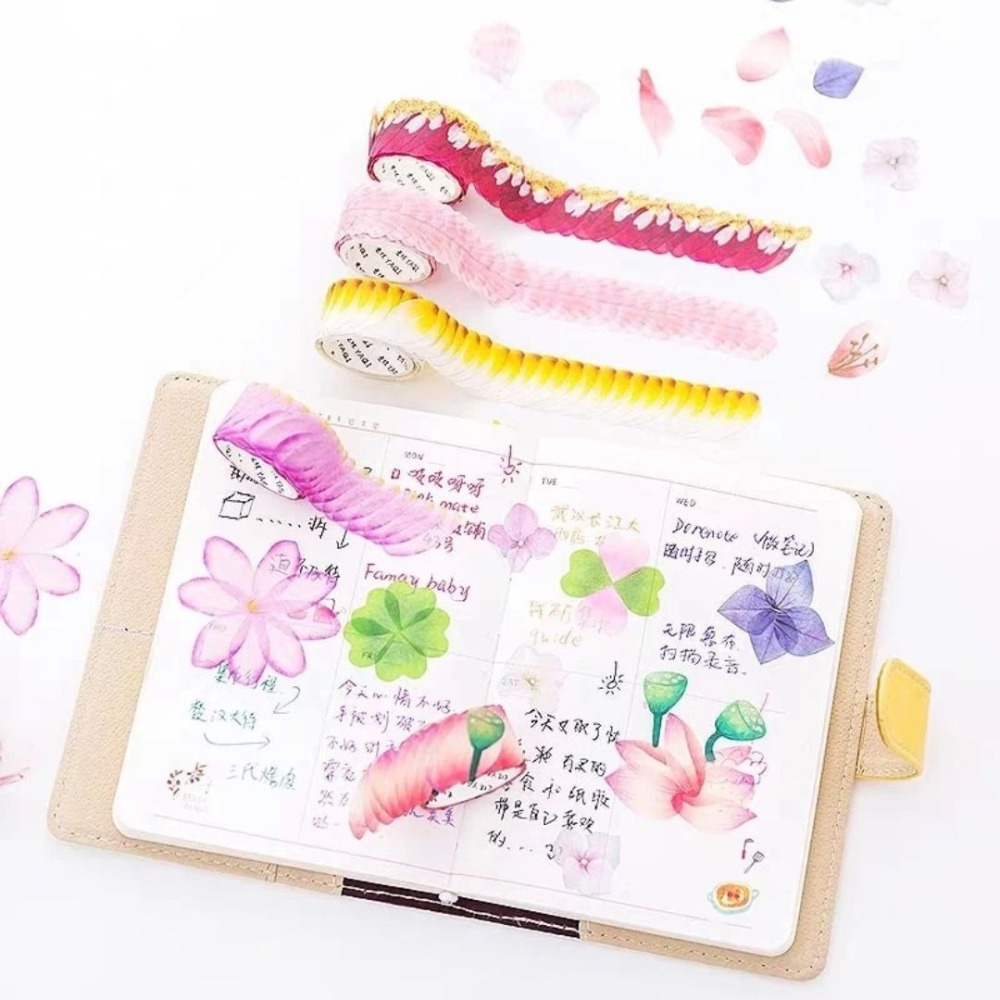 日式和風花朵樹葉花瓣膠帶(6卷)-細節圖3