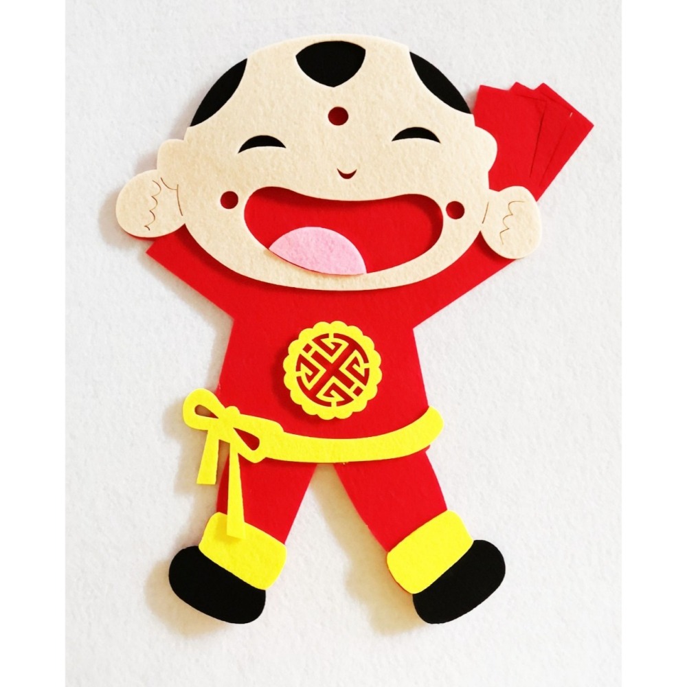 春節不織布福氣娃娃佈置品-細節圖2