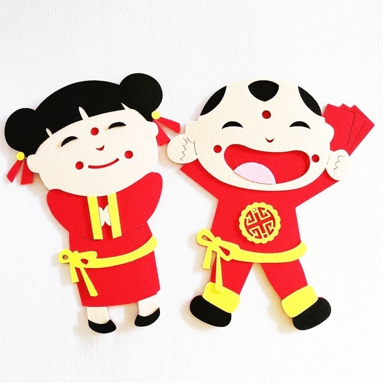 春節不織布福氣娃娃佈置品-細節圖4