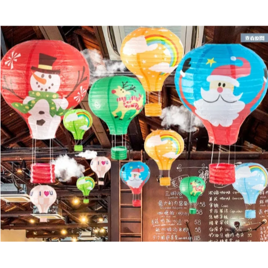 聖誕節主題熱氣球佈置品(5顆)(免運商品)-細節圖2