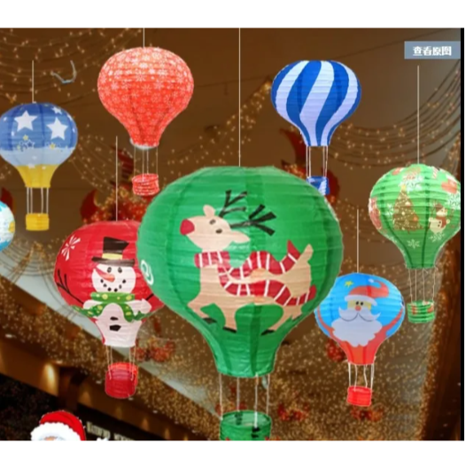 聖誕節主題熱氣球佈置品(5顆)(免運商品)-細節圖3