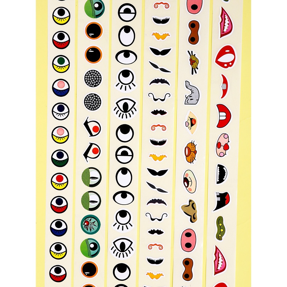 五官眼睛嘴巴鼻子鬍子造型貼紙(1000貼)-細節圖2