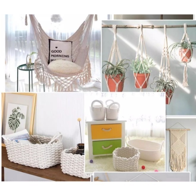 波西米亞手作掛毯編織棉繩吊牌绳白色線材(1~5mm)-細節圖3