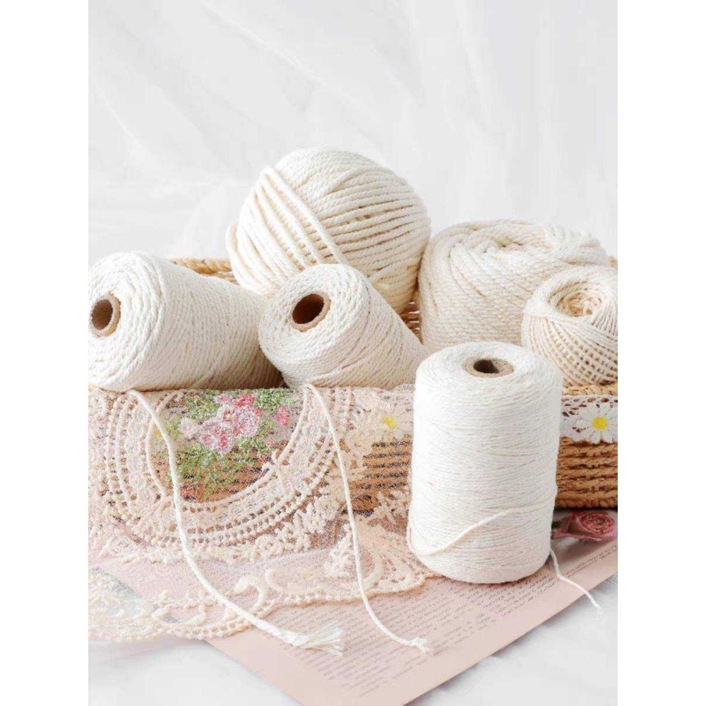 波西米亞手作掛毯編織棉繩吊牌绳白色線材(1~5mm)-細節圖6