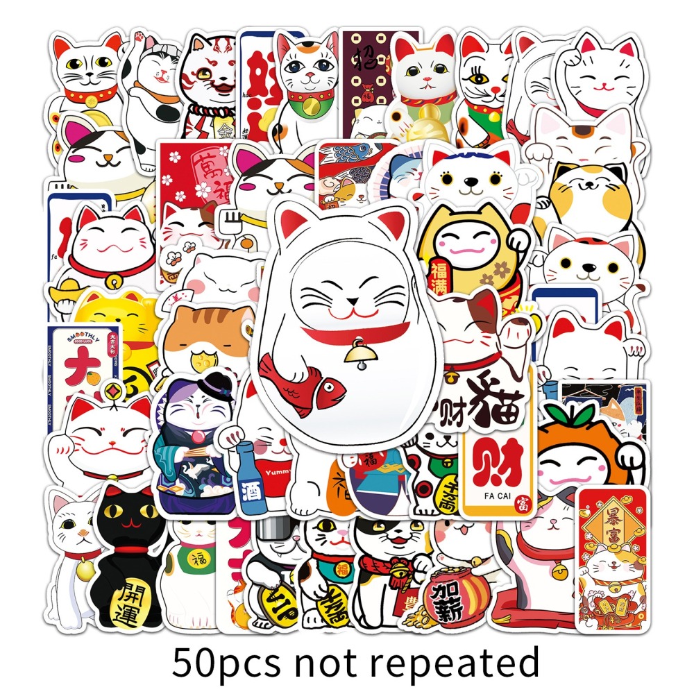 新年春節招財貓主題防水貼紙 #89(50張)-細節圖7