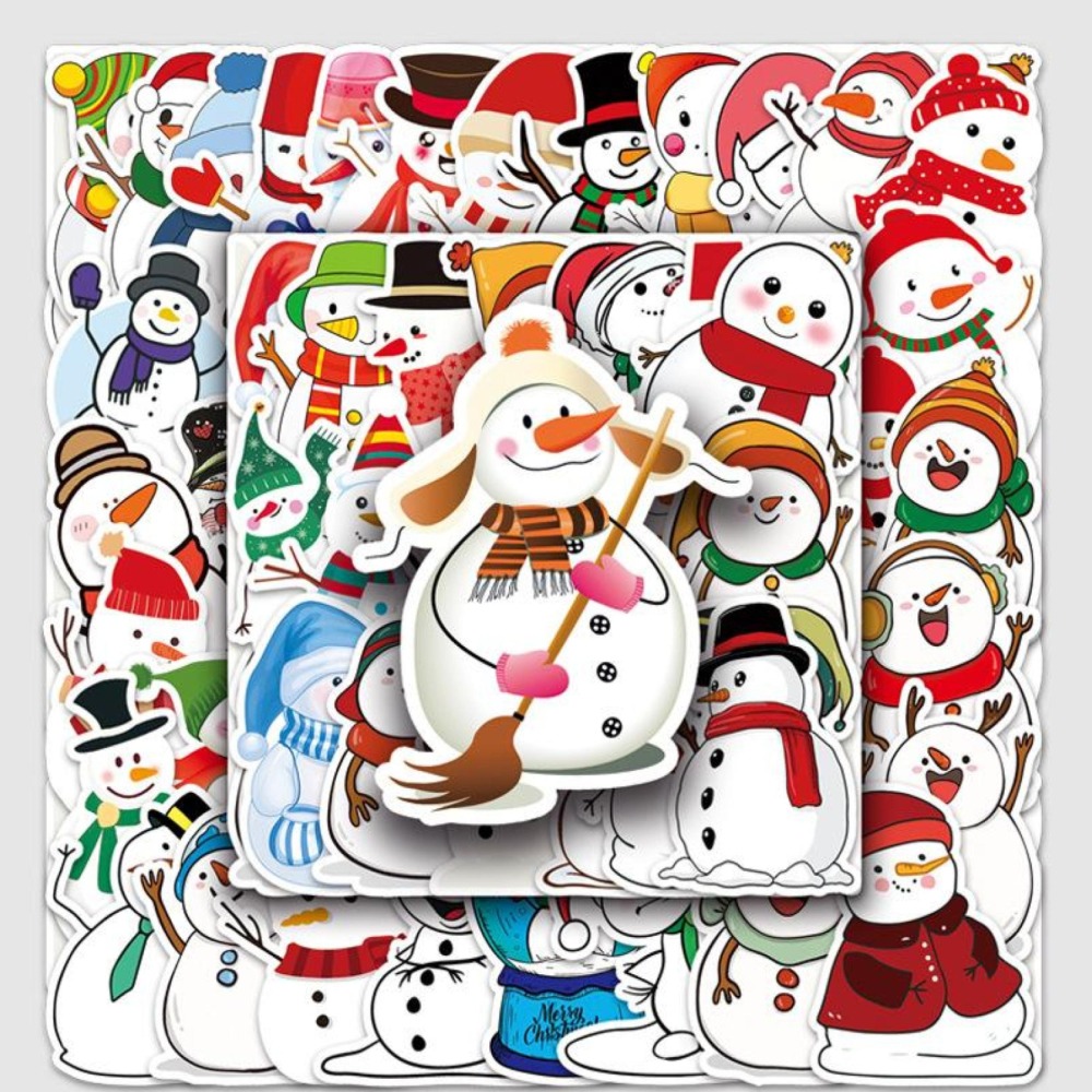 聖誕節雪人主題防水貼紙#686(50張)-細節圖2