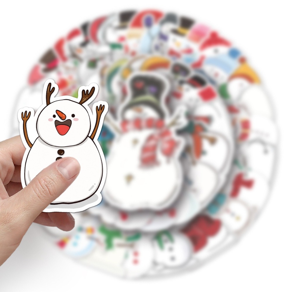 聖誕節雪人主題防水貼紙#686(50張)-細節圖7