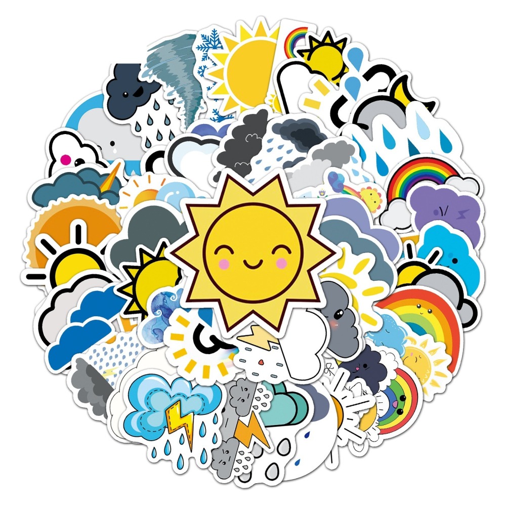 天氣氣候防水貼紙 #336(50張)-細節圖2