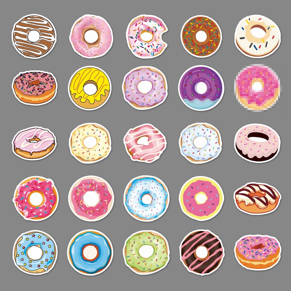 甜甜圈防水貼紙 #366(50張)-細節圖5