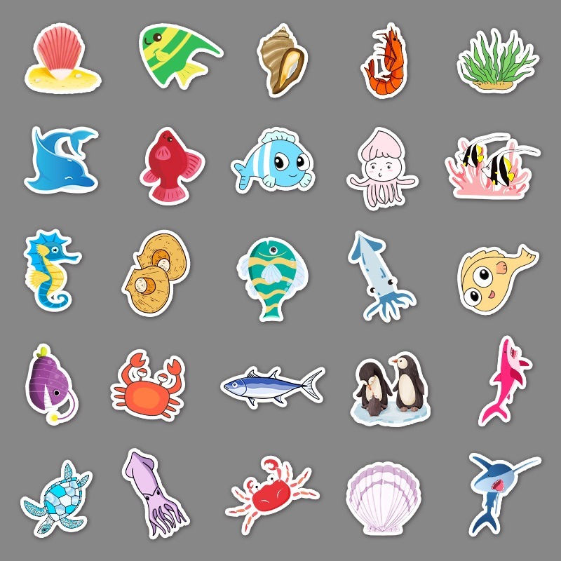 海洋動物防水貼紙 #153(100張)-細節圖3