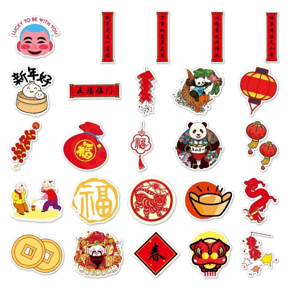 春節新年塗鴉主題防水貼紙#479(50張)-細節圖7