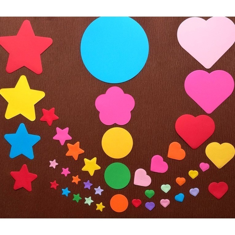 彩色星星/愛心/圓形造型貼片紙卡10色(60張)-細節圖9