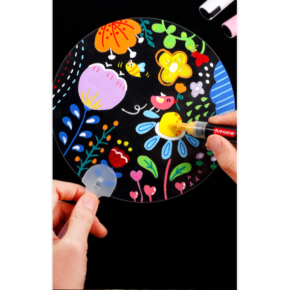 彩繪透明空白扇子素材(5支)／① 必備基礎材料＿ 基本創作基底-細節圖3