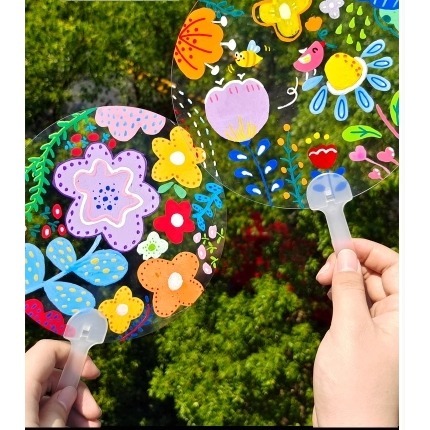 彩繪透明空白扇子素材(5支)／① 必備基礎材料＿ 基本創作基底-細節圖4