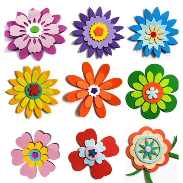 泡棉多層大花朵造型泡棉貼片（無背膠）(10朵)-細節圖3