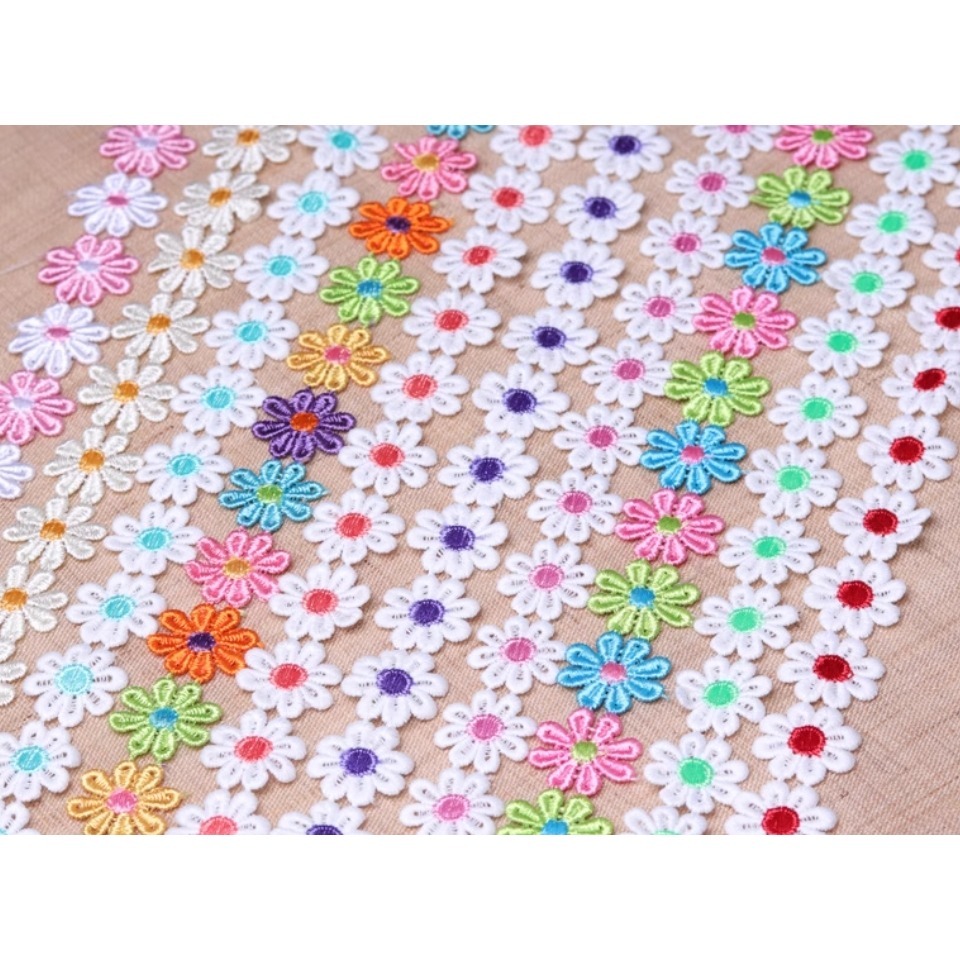 花朵電鏽緞帶造型布片花朵(無背膠)(5條)／① 必備基礎材料＿ 貼紙／貼片／黏貼材料-規格圖7