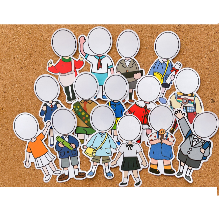 卡通大頭娃娃造型貼紙(65貼)(免運費商品)-細節圖2