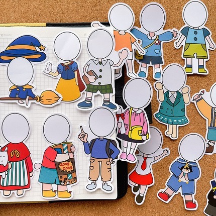 卡通大頭娃娃造型貼紙(65貼)(免運費商品)-細節圖4