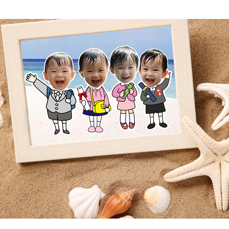 卡通大頭娃娃造型貼紙(65貼)(免運費商品)-細節圖5