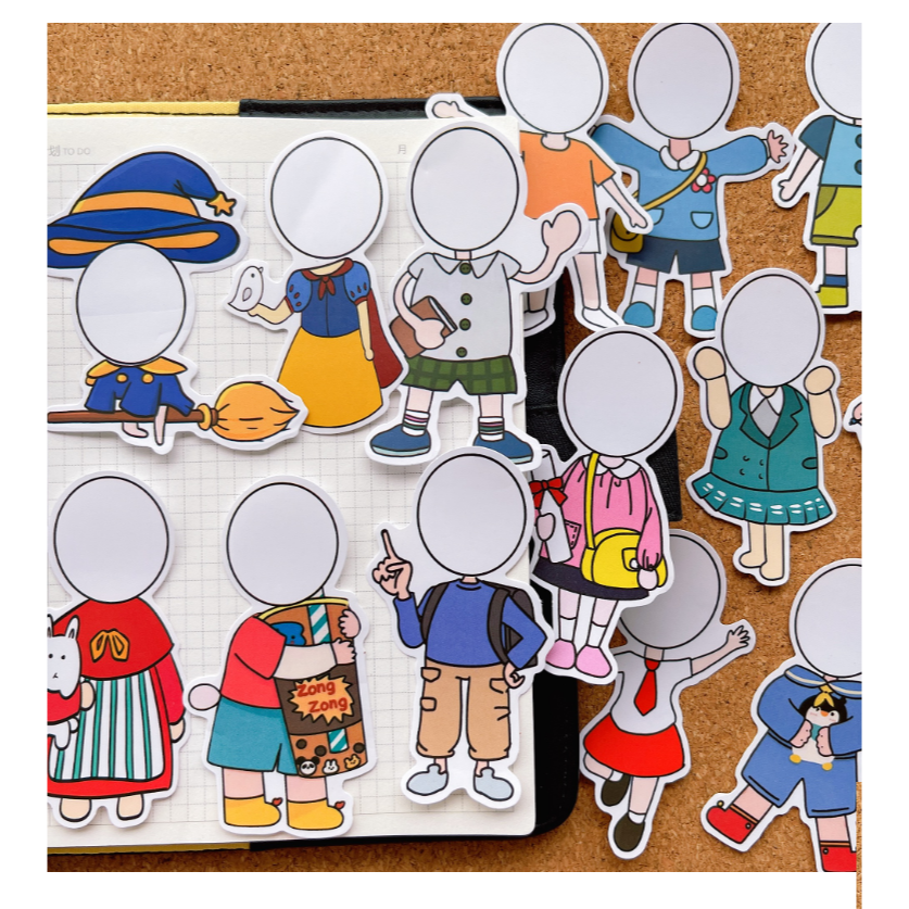 卡通大頭娃娃造型貼紙(65貼)(免運費商品)-細節圖9