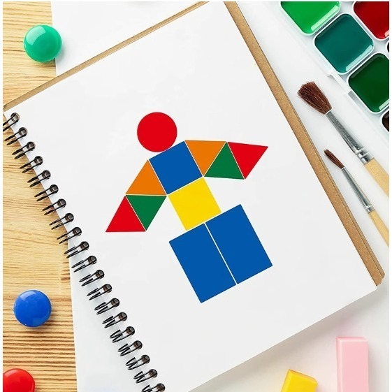 彩色圓形正方形三角形造型貼紙(現貨特價品)／① 必備基礎材料＿ 貼紙／貼片／黏貼材料-細節圖2