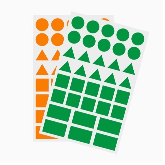 彩色圓形正方形三角形造型貼紙(現貨特價品)／① 必備基礎材料＿ 貼紙／貼片／黏貼材料-細節圖5