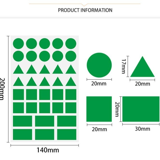 彩色圓形正方形三角形造型貼紙(現貨特價品)／① 必備基礎材料＿ 貼紙／貼片／黏貼材料-細節圖6