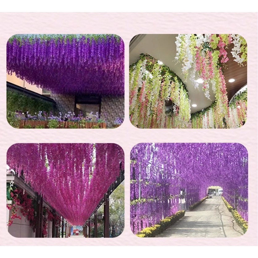 仿真紫藤花佈置品(6支)-細節圖2