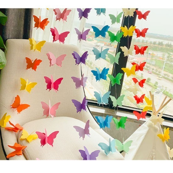 彩色漸層立體蝴蝶拉旗-細節圖3