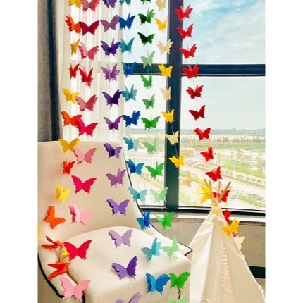 彩色漸層立體蝴蝶拉旗-細節圖4