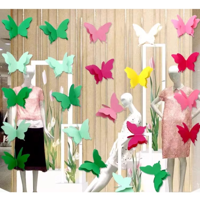 彩色漸層立體蝴蝶拉旗-細節圖5