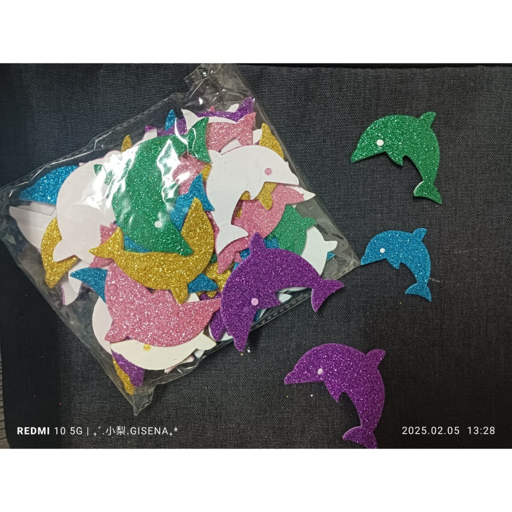 閃亮泡棉海豚貼片(特賣品)-細節圖2