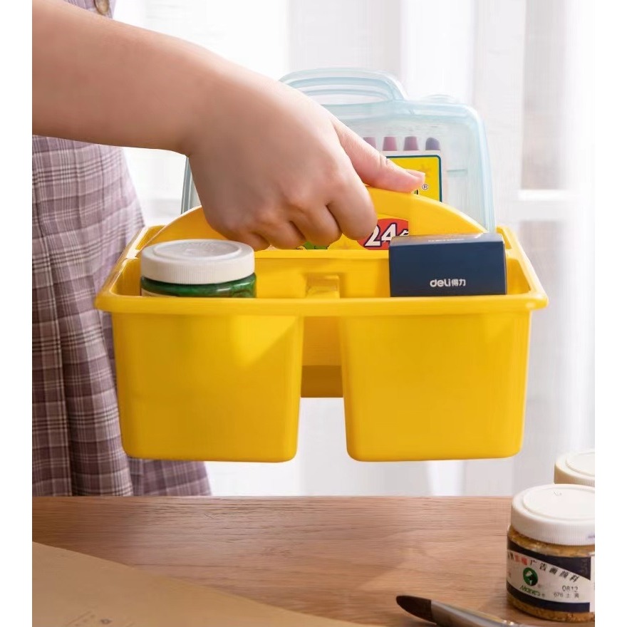 彩色三格手提收納籃-細節圖2