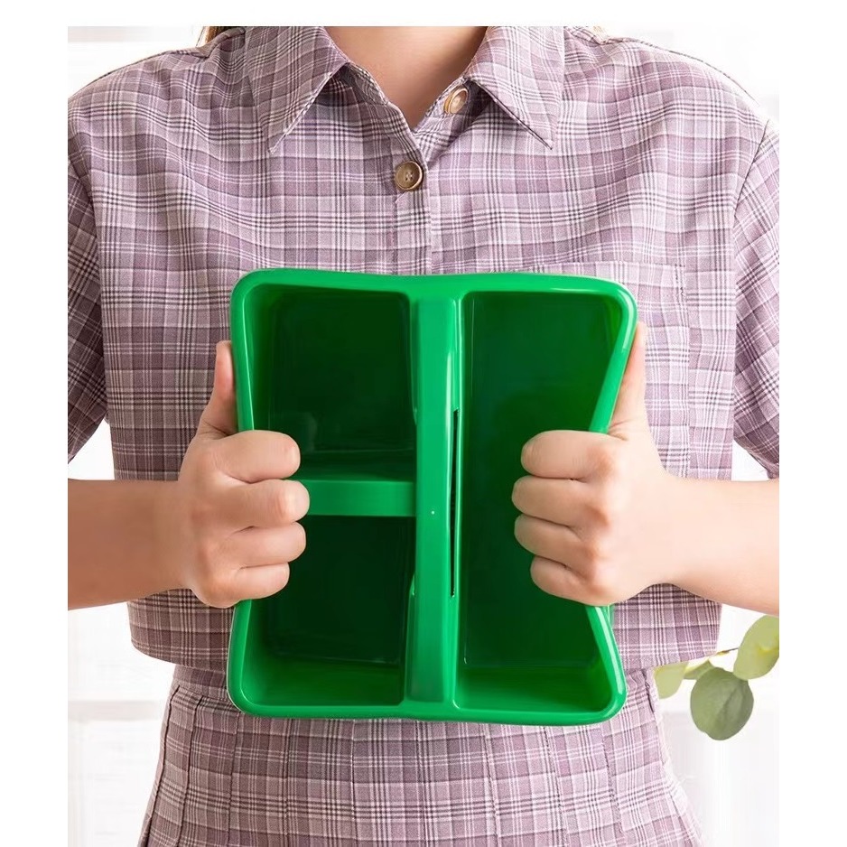 彩色三格手提收納籃-細節圖3