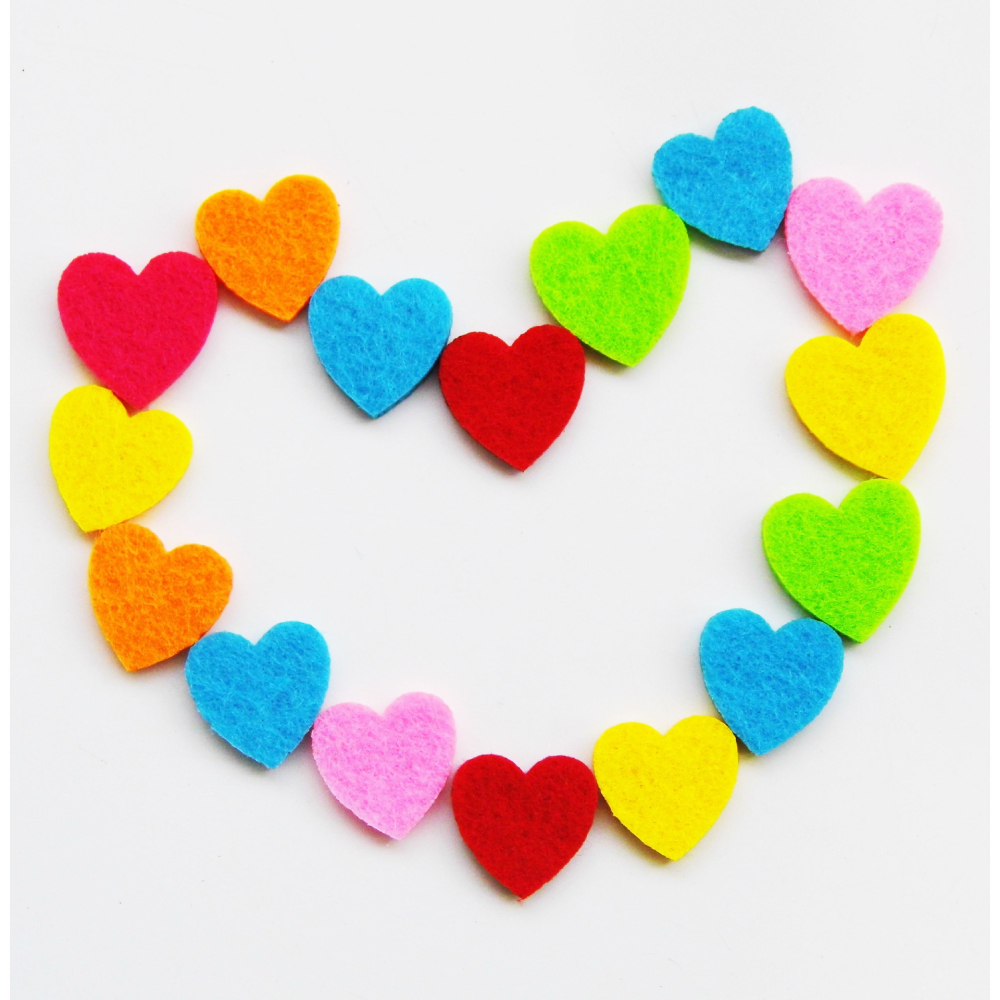 彩色不織布加厚愛心貼片 無背膠(50片)-細節圖3