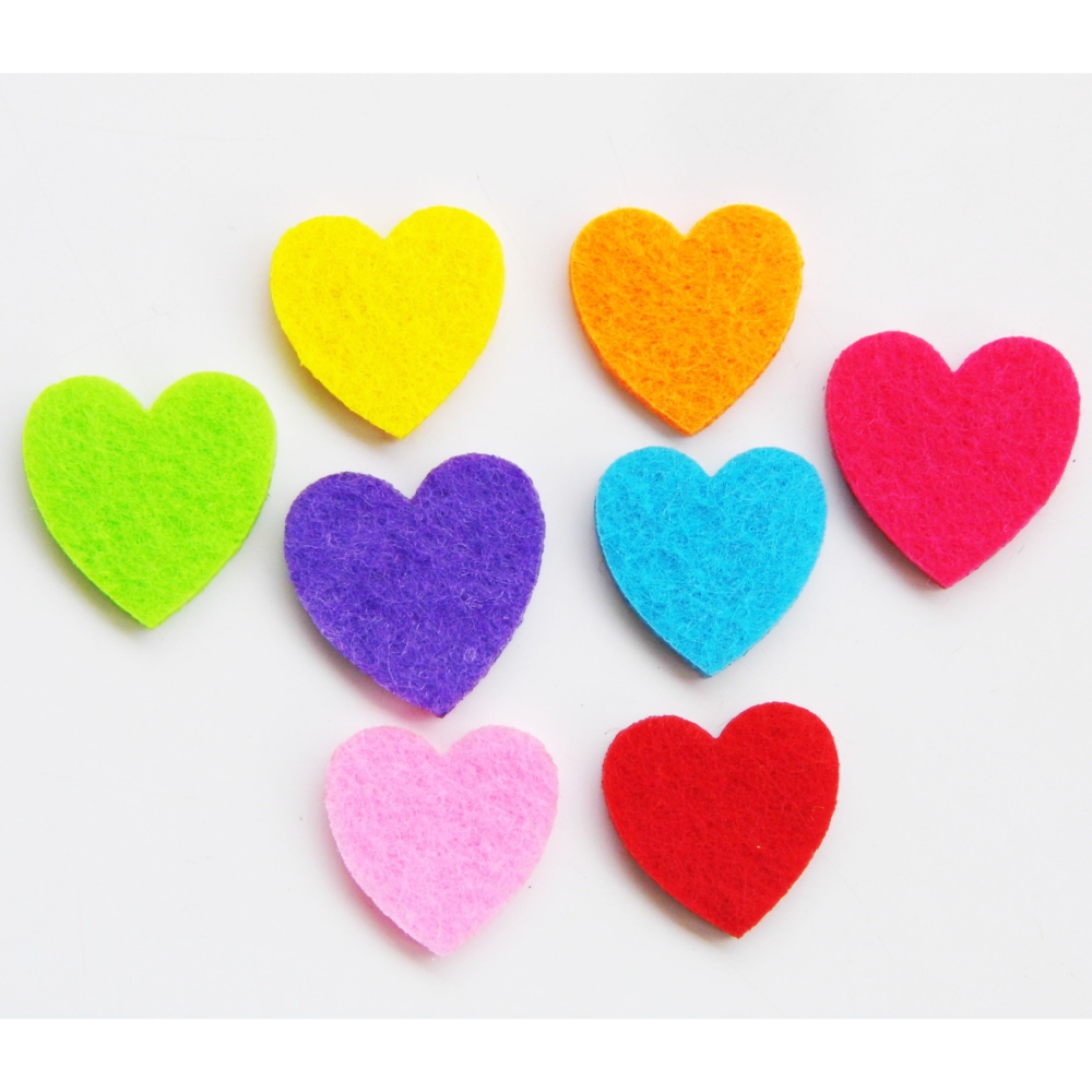 彩色不織布加厚愛心貼片 無背膠(50片)-細節圖5