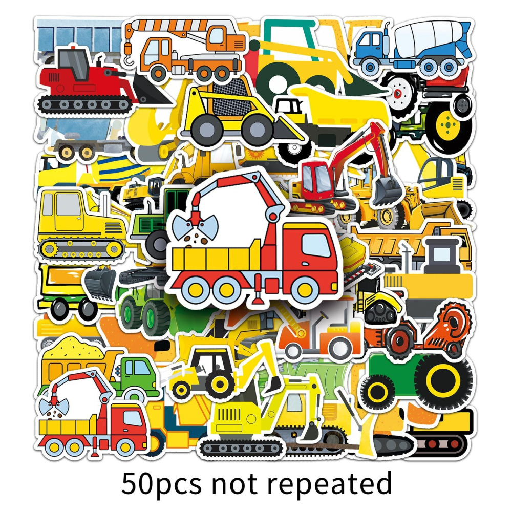 黃色工程車防水貼紙 #424(50張)-細節圖7