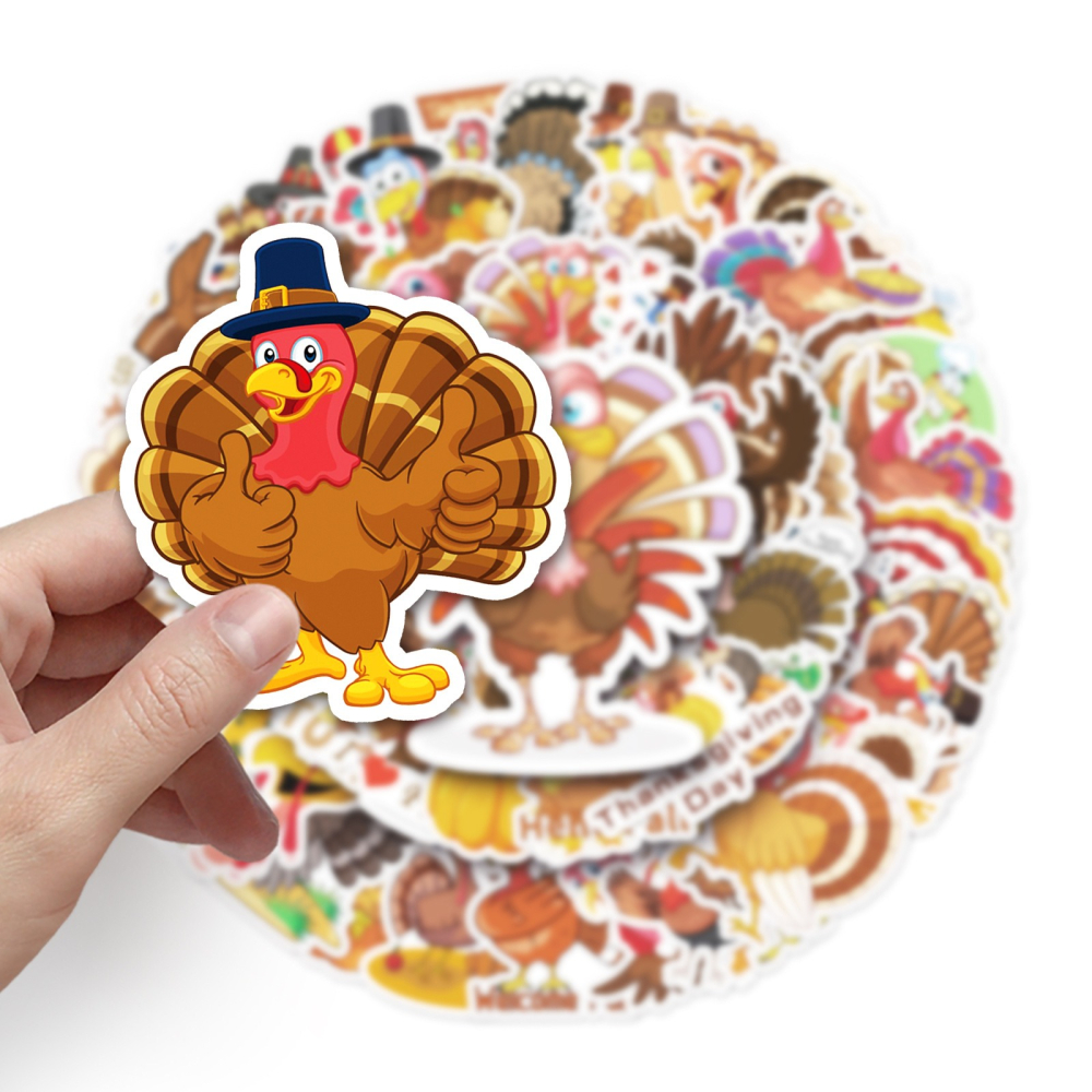 感恩節火雞防水貼紙 #596(50張)-細節圖6