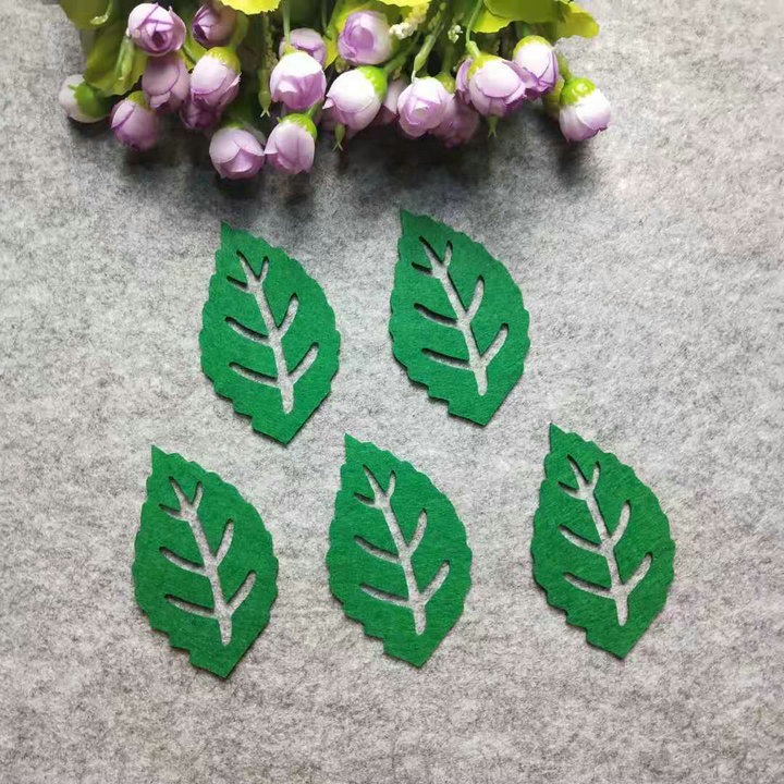 不織布深淺綠色葉脈樹葉片(20片)-細節圖2