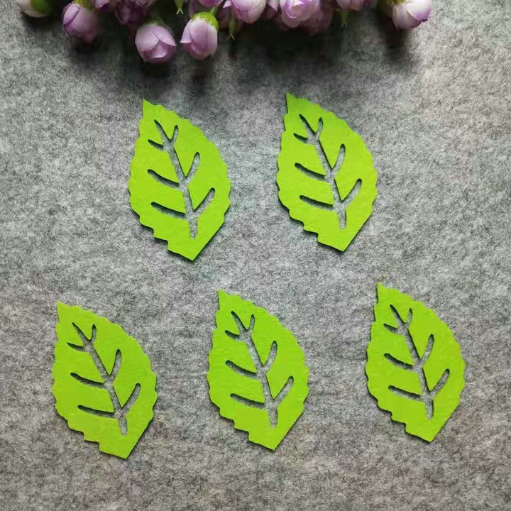 不織布深淺綠色葉脈樹葉片(20片)-細節圖3