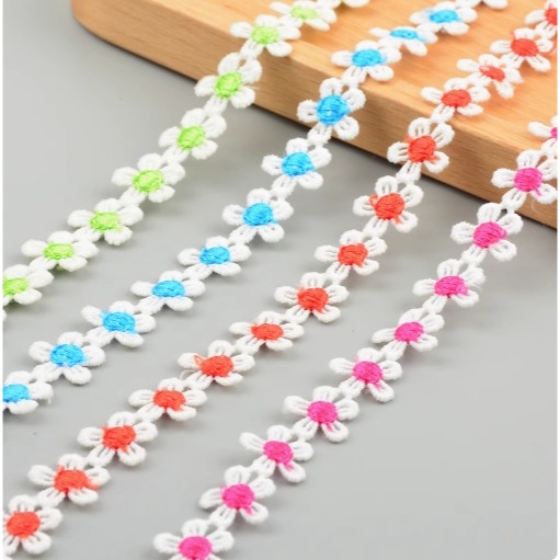 電繡小花朵緞帶(100朵)-細節圖2