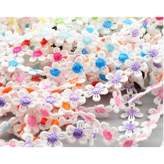 電繡小花朵緞帶(100朵)-細節圖4