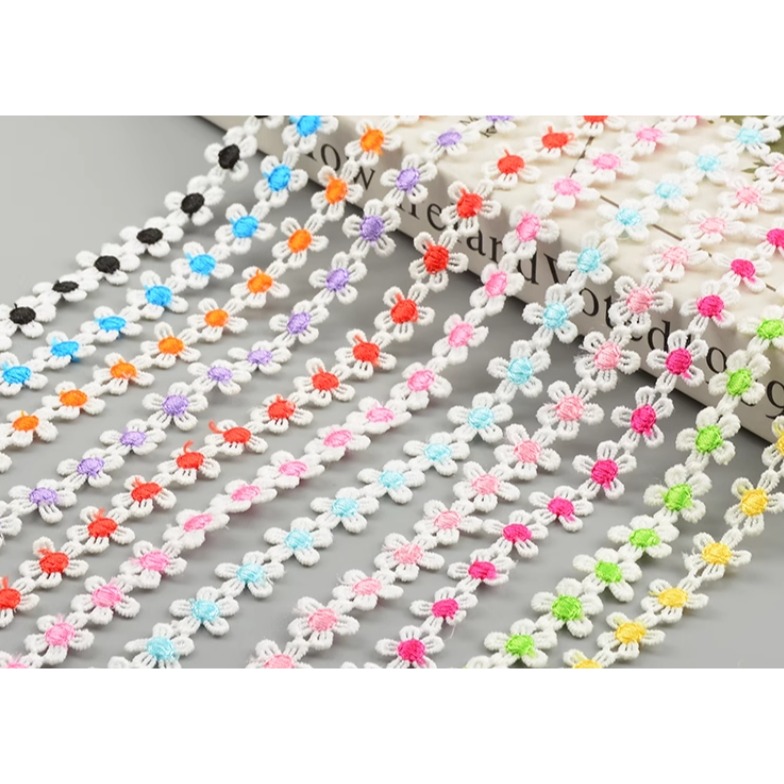 電繡小花朵緞帶(100朵)-細節圖5
